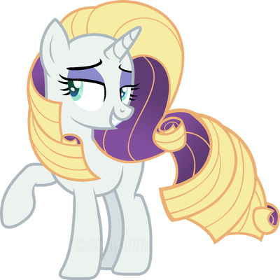 Size: 400x400 | Tagged: safe, artist:sinamuna, derpibooru import, oc, oc:uptown chic, unofficial characters only, pony, unicorn, base used, blonde hair, curly hair, eyeshadow, female, makeup, mare, nextgen:sinverse, not rarity, offspring, parent:rarity, parent:zephyr breeze, parents:raribreeze, purple hair, solo