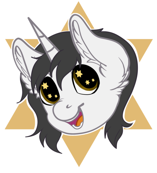 Size: 3370x3710 | Tagged: safe, artist:sparky, derpibooru import, oc, oc:shiron, unofficial characters only, alicorn, alicorn oc, commission, ear fluff, head, horn, simple background, solo, starry eyes, transparent background, wingding eyes, wings