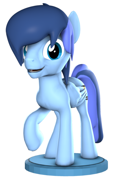 Size: 1390x2139 | Tagged: safe, artist:melodiousmarci, derpibooru import, oc, oc:rainy visualz, pegasus, pony, 3d, figurine, looking at you, simple background, source filmmaker, transparent background