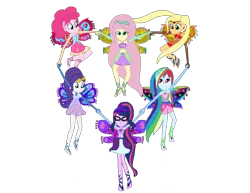 Size: 3072x2371 | Tagged: safe, artist:gouhlsrule, artist:user15432, derpibooru import, applejack, fluttershy, pinkie pie, rainbow dash, rarity, sci-twi, twilight sparkle, twilight sparkle (alicorn), alicorn, fairy, human, equestria girls, alternate hairstyle, alternate universe, bandeau, barefoot, belly button, clothes, colored wings, convergence, crossover, enchantix, fairies, fairies are magic, fairy wings, fairyized, feet, glasses, gloves, hairstyle, hasbro, hasbro studios, heart, humanized, jewelry, long gloves, mane six, midriff, multicolored wings, necklace, orange wings, pink wings, purple wings, rainbow s.r.l, rainbow wings, skirt, winged humanization, wings, winx club, yellow wings