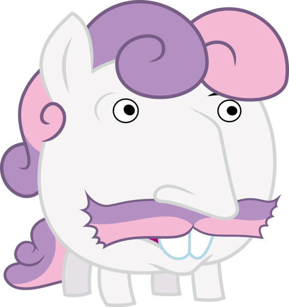 Size: 3000x3189 | Tagged: safe, artist:johnjoseco, artist:negatif22, derpibooru import, sweetie belle, crab pony, pony, ask gaming princess luna, cursed image, face, facial hair, fusion, head, meme, moustache, nigel thornberry, not salmon, simple background, smashing (meme), smiling, transparent background, vector, wat, what has science done, why