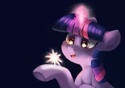 Size: 4960x3507 | Tagged: safe, artist:pucksterv, derpibooru import, twilight sparkle, pony, unicorn, eye reflection, female, magic, mare, open mouth, reflection, solo, telekinesis, underhoof, unicorn twilight