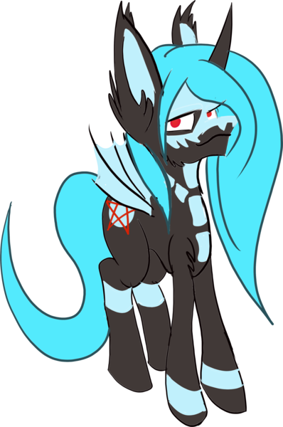 Size: 2359x3555 | Tagged: safe, artist:skygunner, derpibooru import, oc, oc:lux arcana, unofficial characters only, alicorn, bat pony, bat pony alicorn, pony, 2019 community collab, derpibooru community collaboration, alicorn oc, bat pony oc, bat wings, body markings, horn, looking at you, simple background, smug, solo, transparent background, wings