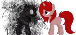 Size: 794x364 | Tagged: safe, artist:sinamuna, derpibooru import, oc, oc:haunted veil, unofficial characters only, ghost, ghost pony, pony, unicorn, base used, creepy, duo, red hair, simple background, spirit, transparent background