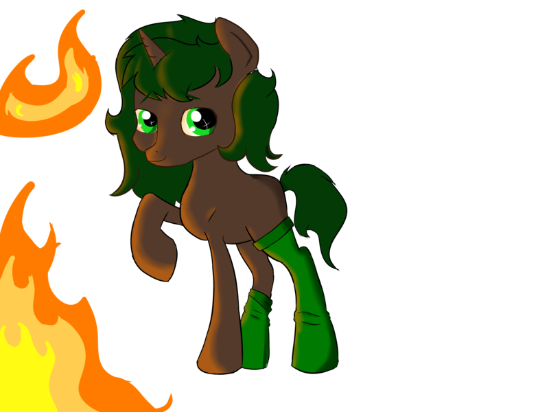 Size: 4600x3450 | Tagged: safe, artist:dumbwoofer, derpibooru import, oc, oc:pine shine, pony, unicorn, clothes, female, fire, image, mare, png, socks, solo, this is fine