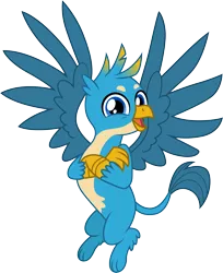 Size: 3000x3679 | Tagged: safe, artist:cloudyglow, derpibooru import, gallus, gryphon, .ai available, cute, flying, gallabetes, looking at you, majestic, paws, simple background, solo, spread wings, transparent background, vector, wings
