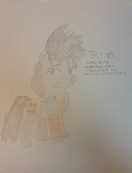 Size: 1944x2540 | Tagged: safe, artist:jaredking179, derpibooru import, oc, oc:tasha, unofficial characters only, pony, unicorn, clothes, female, traditional art