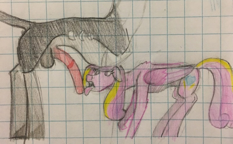 Size: 2476x1535 | Tagged: explicit, artist:poni-beast, derpibooru import, king sombra, princess cadance, pony, balls, graph paper, horsecock, licking, licking cock, nudity, oral, penis, sex, tongue out, traditional art