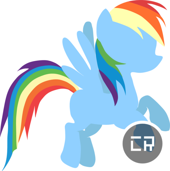 Size: 742x748 | Tagged: safe, artist:coolrainbow20, derpibooru import, rainbow dash, pegasus, pony, female, lineless, mare, minimal, modern art, solo