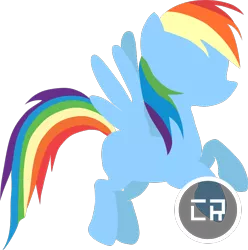 Size: 742x748 | Tagged: safe, artist:coolrainbow20, derpibooru import, rainbow dash, pegasus, pony, female, lineless, mare, minimal, modern art, solo