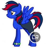 Size: 192x200 | Tagged: safe, artist:coolrainbow20, derpibooru import, oc, pegasus, pony, pony creator, cape, clothes, simple background, solo, transparent background, watch, wristwatch