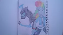 Size: 1280x720 | Tagged: safe, derpibooru import, rainbow dash, equestria girls, equestria girls series, ben 10, crossover, traditional art, xlr8