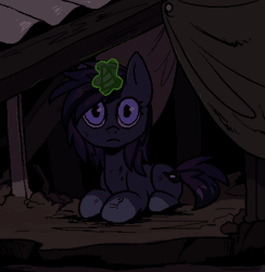 Size: 854x875 | Tagged: safe, artist:hioshiru, derpibooru import, oc, oc:theo, pony, unicorn, fallout equestria, fanfic, animated, cutie mark, fanfic art, female, gif, glowing horn, hooves, horn, looking at you, lying down, magic, mare, prone, solo