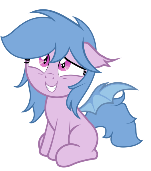 Size: 4791x5425 | Tagged: safe, artist:an-m, derpibooru import, oc, oc:fruit hulu, unofficial characters only, bat pony, pony, absurd resolution, bat pony oc, bat wings, cute, embarrassed, simple background, sitting, solo, transparent background, vector, wings