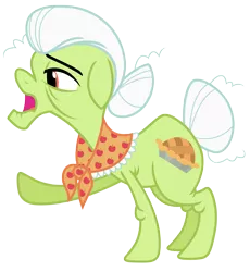 Size: 6750x7340 | Tagged: safe, artist:estories, derpibooru import, granny smith, earth pony, pony, absurd resolution, female, hair bun, mare, open mouth, simple background, solo, transparent background, vector