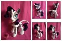 Size: 3204x2148 | Tagged: safe, artist:legadema, derpibooru import, rarity, cow, cow pony, pony, unicorn, bell, bell collar, collar, cowbell, cowified, female, irl, mare, photo, plushie, raricow, species swap, udder