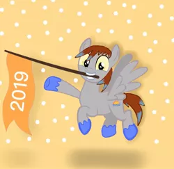 Size: 791x768 | Tagged: safe, artist:volcanicdash, derpibooru import, oc, pegasus, pony, 2019, base used, flag, male, new year, ponysona, simple background, smiling, stallion