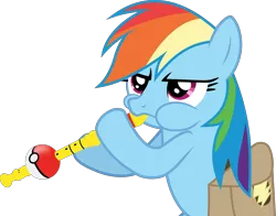 Size: 5444x4259 | Tagged: safe, artist:frownfactory, derpibooru import, rainbow dash, pegasus, pony, somepony to watch over me, .svg available, absurd resolution, angry, bag, blowing, blowing flute, doot, female, flute, mare, musical instrument, pokeflute, puffy cheeks, saddle bag, simple background, solo, svg, transparent background, vector