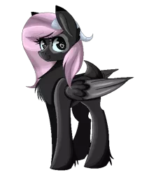 Size: 500x560 | Tagged: safe, artist:blocksy-art, derpibooru import, oc, pegasus, pony, female, horns, mare, simple background, solo, transparent background