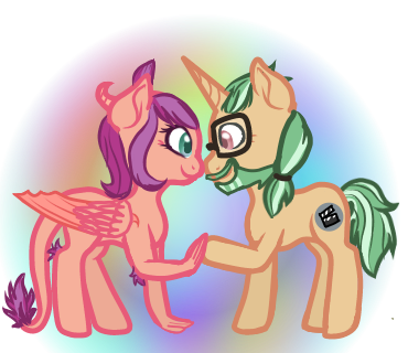 Size: 370x320 | Tagged: safe, artist:bat-blood, derpibooru import, canter zoom, oc, oc:estelle polarys, ponified, dracony, dragon, hybrid, pony, unicorn, canon x oc, equestria girls ponified, female, male, shipping, straight