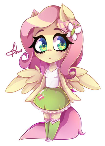 Size: 1024x1432 | Tagged: safe, artist:morishasu, derpibooru import, fluttershy, human, equestria girls, boots, breasts, chibi, clothes, cute, delicious flat chest, deviantart watermark, eared humanization, flattershy, humanized, obtrusive watermark, shoes, shyabetes, simple background, skirt, socks, solo, speedpaint, tailed humanization, tanktop, transparent background, watermark, winged humanization, wings