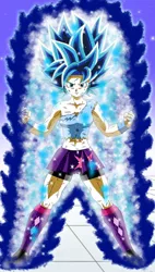 Size: 673x1188 | Tagged: safe, artist:gonzalossj3, derpibooru import, twilight sparkle, human, equestria girls, akira toriyama, crossover, dragon ball super, humanized, style emulation, super saiyan blue, super saiyan blue evolution