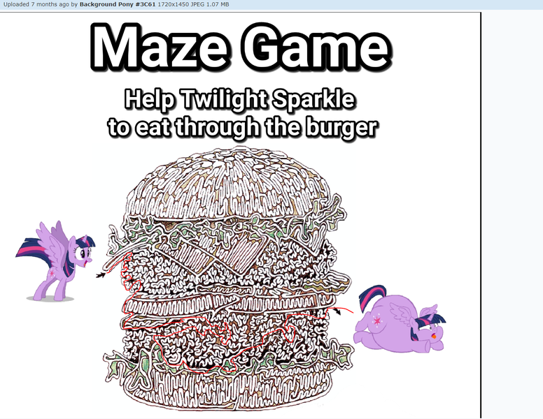 Size: 1386x1071 | Tagged: safe, artist:megarainbowdash2000, derpibooru import, edit, twilight sparkle, twilight sparkle (alicorn), alicorn, arrow, burger, excited, fat, food, game, hay burger, maze, maze game, meme, obese, simple background, solved, spread wings, text, this will end in colic, twilard sparkle, twilight burgkle, white background, wingboner, wings