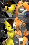 Size: 711x1123 | Tagged: explicit, artist:kebchach, derpibooru import, oc, oc:kiva, oc:zedwin, earth pony, pony, belly button, blowjob, comic, cum, cutie mark, dock, female, floppy ears, glory hole, griffon penis, grinding, heart, hooves, horsecock, intercrural sex, licking, licking cock, male, mare, nudity, one eye closed, open mouth, oral, penis, sex, straight, tongue out, vulva