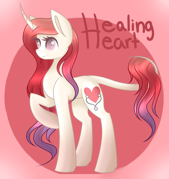 Size: 2380x2520 | Tagged: safe, artist:blocksy-art, derpibooru import, oc, oc:healing heart, pony, unicorn, curved horn, female, horn, mare, solo