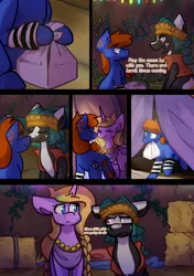 Size: 1024x1455 | Tagged: safe, artist:crownedspade, derpibooru import, oc, oc:jail break, oc:mala, unofficial characters only, earth pony, pony, comic:spade sisters, ball, comic, female, mare, nuzzling, plant, vulgar