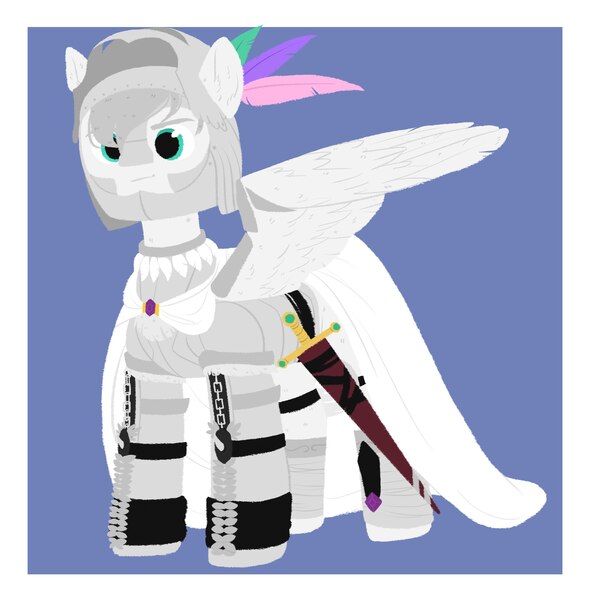 Size: 2132x2160 | Tagged: artist needed, source needed, safe, derpibooru import, oc, oc:light knight, unofficial characters only, pegasus, pony, armor, solo