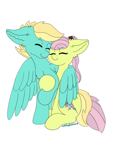 Size: 3024x4032 | Tagged: safe, artist:ashleykitten4, derpibooru import, oc, oc:dashing breeze, oc:silver blossom, unofficial characters only, pegasus, pony, hug, not fluttershy, not zephyr breeze, simple background, snug, transparent background