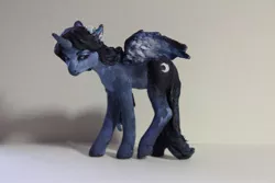 Size: 849x566 | Tagged: safe, artist:exclusionzone, derpibooru import, princess luna, alicorn, pony, craft, female, looking back, looking sideways, mare, photo, sculpture, solo, spread wings, standing, traditional art, wings