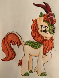 Size: 2288x2982 | Tagged: artist:bozzerkazooers, autumn blaze, derpibooru import, kirin, safe, solo, traditional art