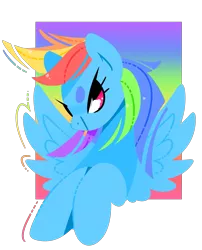 Size: 1203x1490 | Tagged: safe, artist:euphoriapony, derpibooru import, rainbow dash, pegasus, pony, beanbrows, bust, eyebrows, lineless, solo, spread wings, wings