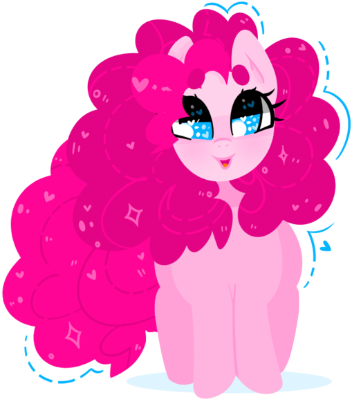 Size: 714x842 | Tagged: safe, artist:euphoriapony, derpibooru import, pinkie pie, pony, beanbrows, cute, diapinkes, eyebrows, heart, heart eyes, looking at you, ponk, poofy mane, simple background, solo, white background, wingding eyes