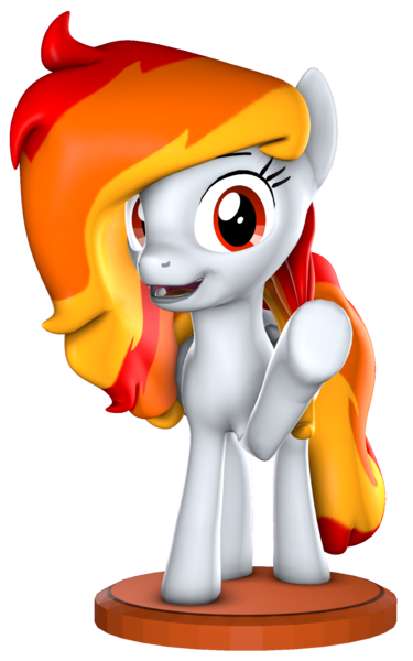 Size: 1322x2114 | Tagged: safe, artist:melodiousmarci, derpibooru import, oc, oc:tridashie, pegasus, pony, 3d, figurine, looking at you, simple background, source filmmaker, transparent background, waving