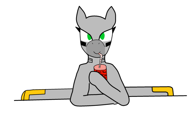 Size: 2335x1465 | Tagged: safe, artist:not-immortal, derpibooru import, oc, oc:sierra summit, unofficial characters only, original species, plane pony, pony, a-10 thunderbolt ii, crossed hooves, cup, drinking, drinking straw, plane, simple background, smug, solo, transparent background, waist up