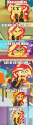 Size: 500x1882 | Tagged: safe, derpibooru import, edit, edited screencap, screencap, golden hazel, sandalwood, sci-twi, sunset shimmer, twilight sparkle, a fine line, equestria girls, equestria girls series, forgotten friendship, rainbow rocks, rollercoaster of friendship, angry, bandage, cropped, cute, fangirl, food, geode of empathy, hugs needed, it's not about the parakeet, magical geodes, meme, messy hair, offscreen character, sad, shimmerbetes, solo, straw, sunsad shimmer, transformers