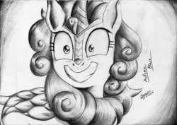 Size: 2339x1654 | Tagged: artist:3500joel, autumn blaze, derpibooru import, faic, monochrome, safe, solo, sounds of silence, traditional art