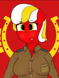 Size: 1729x2303 | Tagged: clothes, communism, derpibooru import, female, oc, oc:red glare, safe, uniform