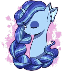 Size: 779x882 | Tagged: safe, artist:azura-arts, derpibooru import, oc, oc:azura brush, pony, bow, braid, bust, cute, eye clipping through hair, hair bow, ocbetes, one eye closed, portrait, wink