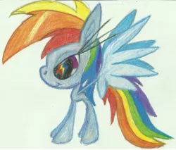 Size: 6829x5808 | Tagged: safe, artist:cybersquirrel, derpibooru import, part of a set, rainbow dash, absurd resolution, cutie mark eyes, giant head, prismacolors, simple background, solo, traditional art, white background, wingding eyes