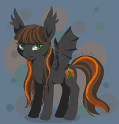 Size: 575x600 | Tagged: safe, artist:dany-the-hell-fox, derpibooru import, oc, oc:dany, unofficial characters only, bat pony, pony, abstract background, bat pony oc, bat wings, cutie mark, female, hooves, lineless, mare, solo, spread wings, wings