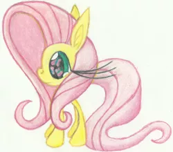 Size: 6148x5399 | Tagged: safe, artist:cybersquirrel, derpibooru import, part of a set, fluttershy, absurd resolution, cutie mark eyes, giant eyelashes, giant head, prismacolors, solo, traditional art, wingding eyes