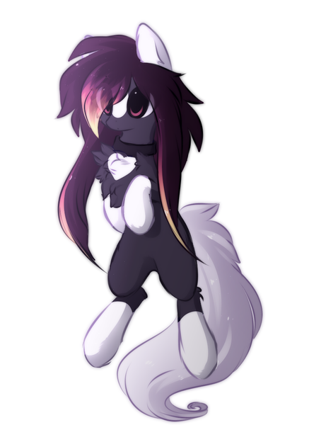 Size: 828x1136 | Tagged: safe, artist:little-sketches, derpibooru import, oc, oc:ayaka, ponified, unofficial characters only, earth pony, pony, alternate design, chest fluff, eye clipping through hair, female, mare, simple background, solo, species swap, white background