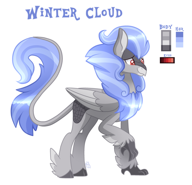 Size: 2785x2689 | Tagged: artist:sugaryicecreammlp, derpibooru import, hippogriff hybrid, hybrid, interspecies offspring, kirin hybrid, male, oc, oc:winter cloud, offspring, parent:rain shine, parent:sky beak, raised claw, reference sheet, safe, simple background, solo, transparent background, unofficial characters only