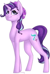 Size: 639x938 | Tagged: safe, artist:sychia, derpibooru import, starlight glimmer, ponified, pony, unicorn, equestria girls, mirror magic, spoiler:eqg specials, beanie, equestria girls ponified, hat, solo