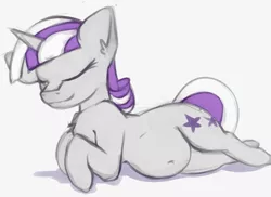 Size: 1549x1125 | Tagged: safe, artist:marsminer, derpibooru import, twilight velvet, pony, unicorn, belly, belly button, eyes closed, female, mare, pregnant, simple background, solo, white background