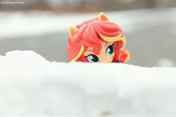 Size: 6000x4000 | Tagged: safe, artist:artofmagicpoland, derpibooru import, sunset shimmer, equestria girls, doll, equestria girls minis, snow, solo, soon, toy